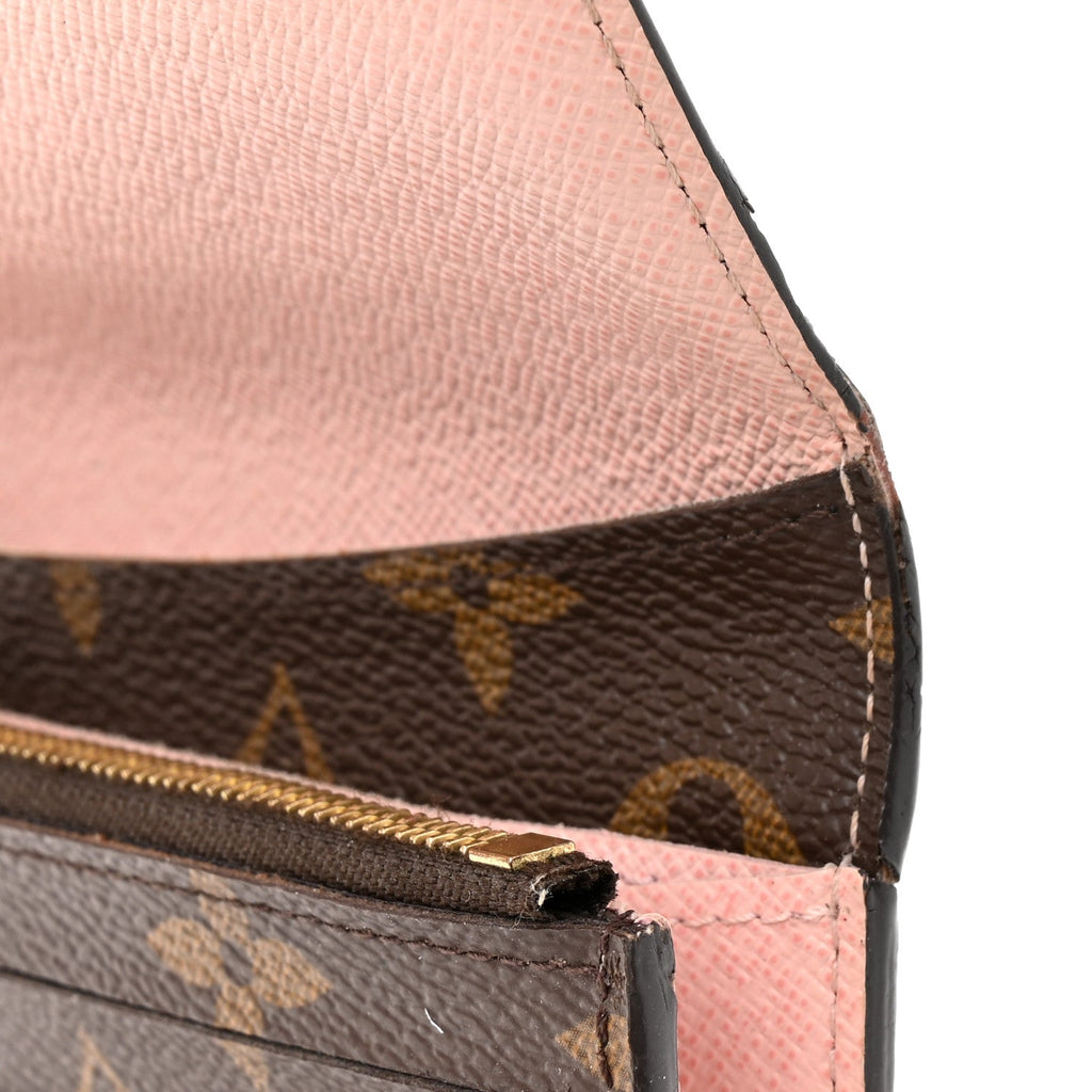Louis Vuitton Monogram Emilie Wallet Rose Ballerine