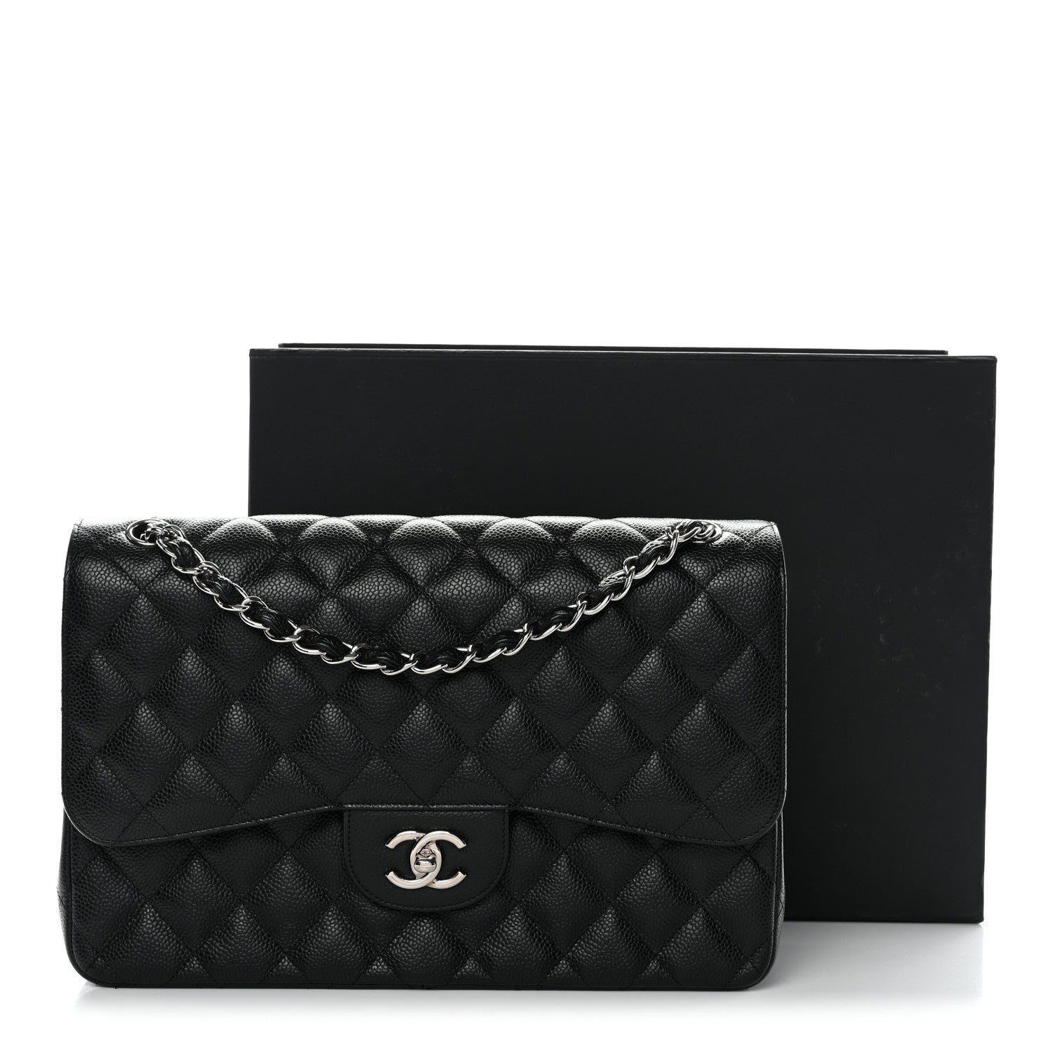 Chanel Caviar Quilted Jumbo Double Flap Black