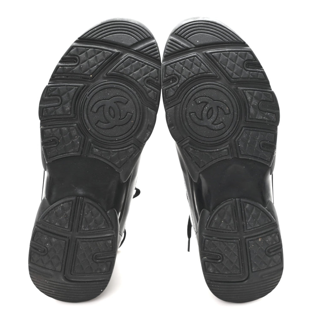 Lambskin Fabric CC Uniform Sneakers 39.5 Black