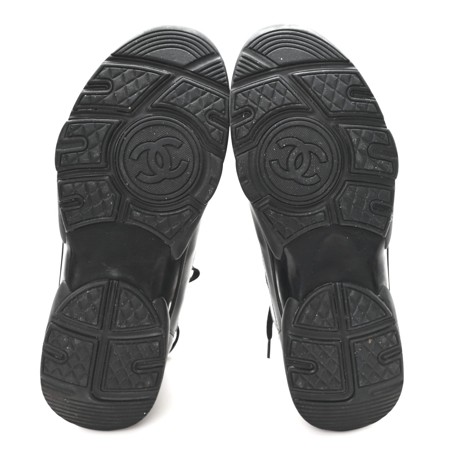 Lambskin Fabric CC Uniform Sneakers 39.5 Black
