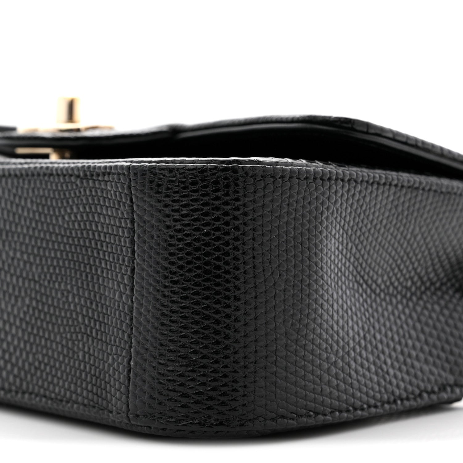 Chanel Lizard Mini Rectangular Flap Black