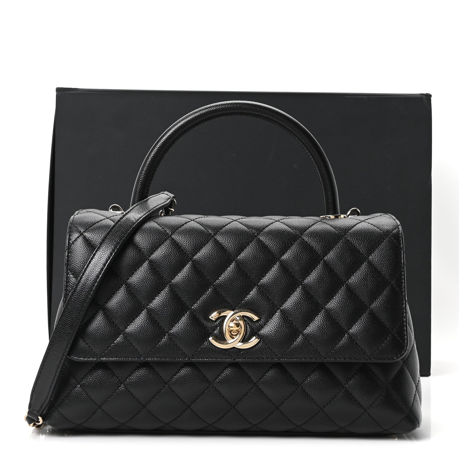 Chanel Caviar Quilted Small Coco Handle Flap Black