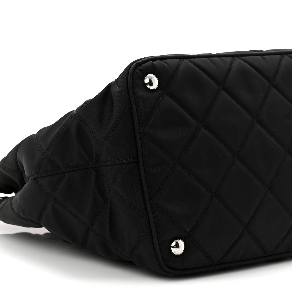 Prada Nylon Tessuto Impuntu Quilted Tote Black
