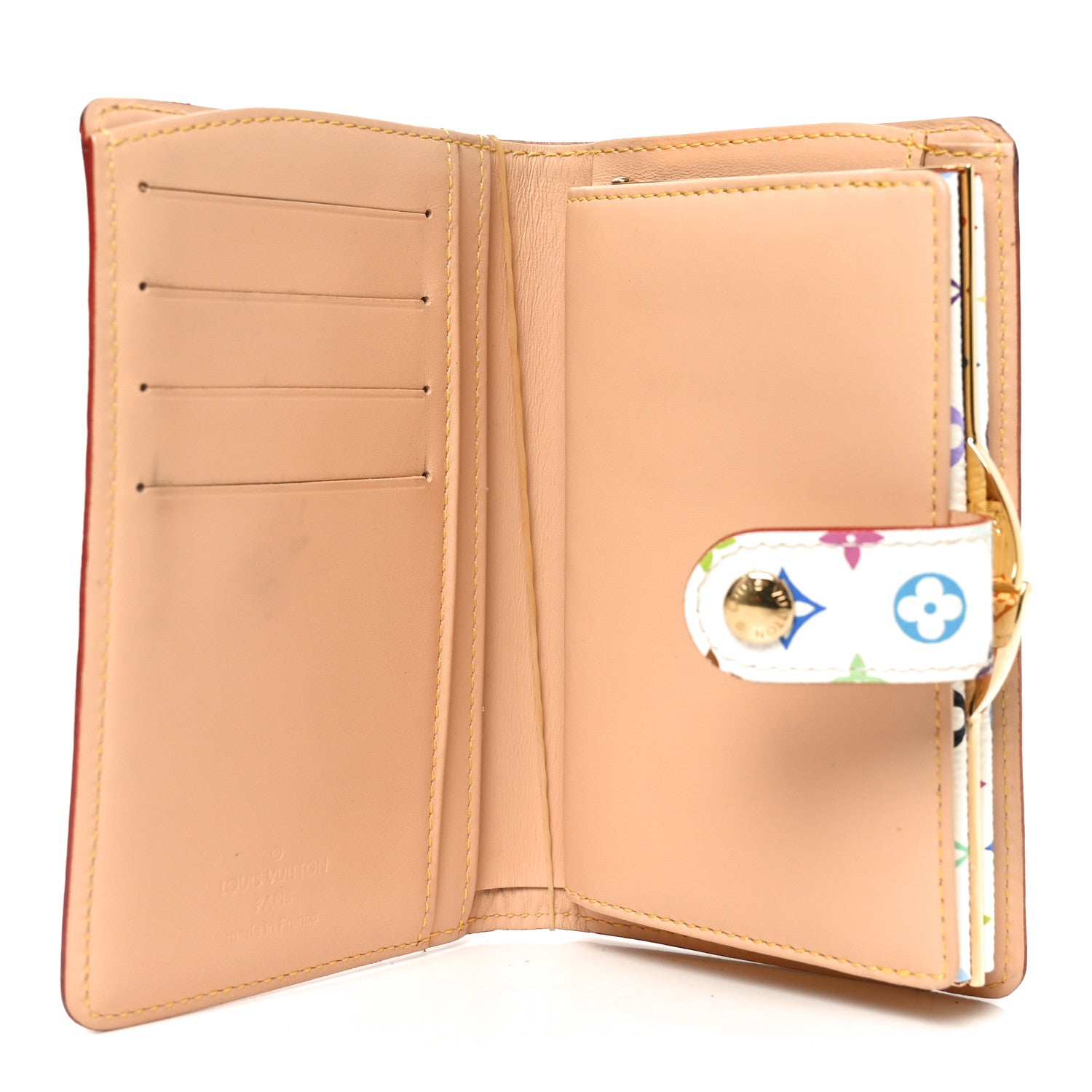 Louis Vuitton Monogram Multicolor French Purse Wallet White