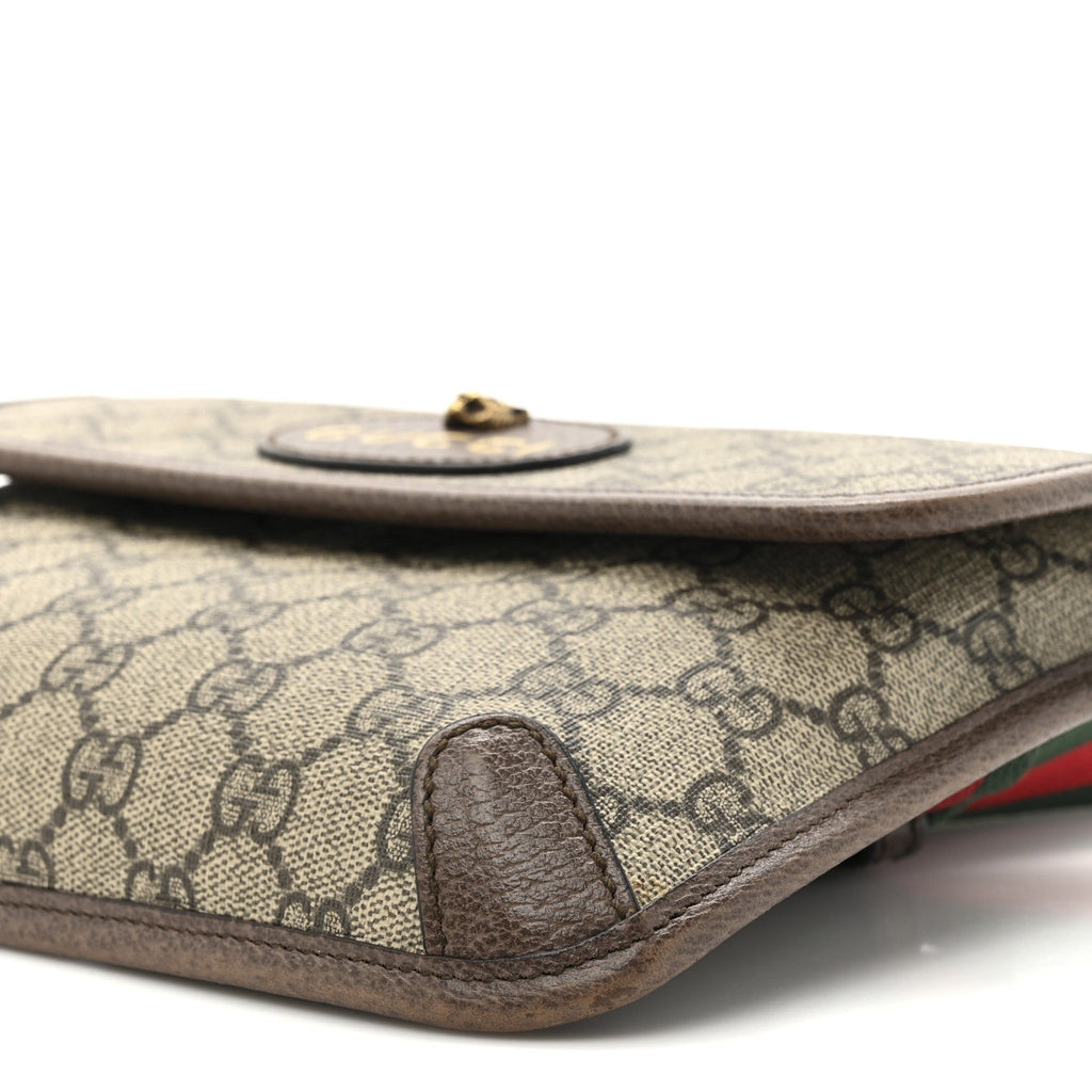 Gucci GG Supreme Monogram Neo Vintage Web Belt Bag Brown