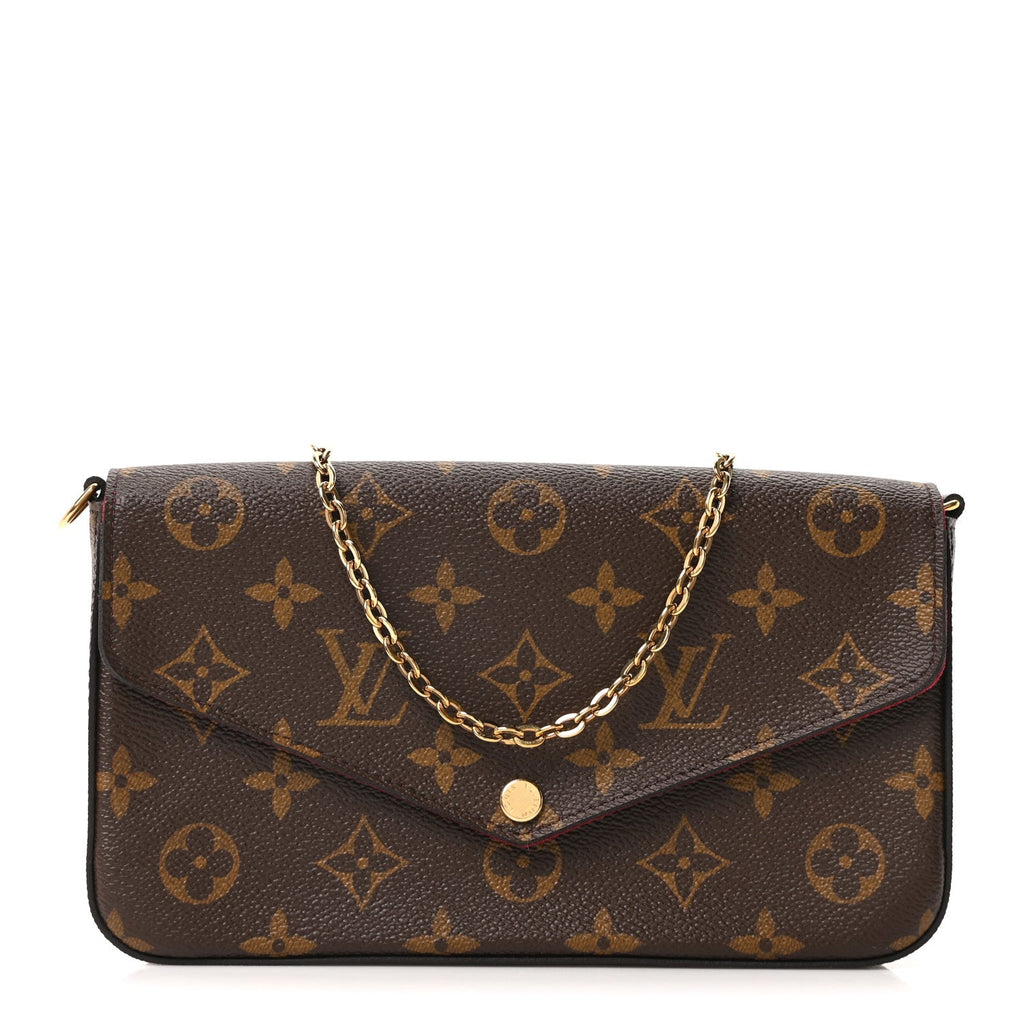Louis Vuitton Monogram Pochette Felicie Chain Wallet Fuchsia