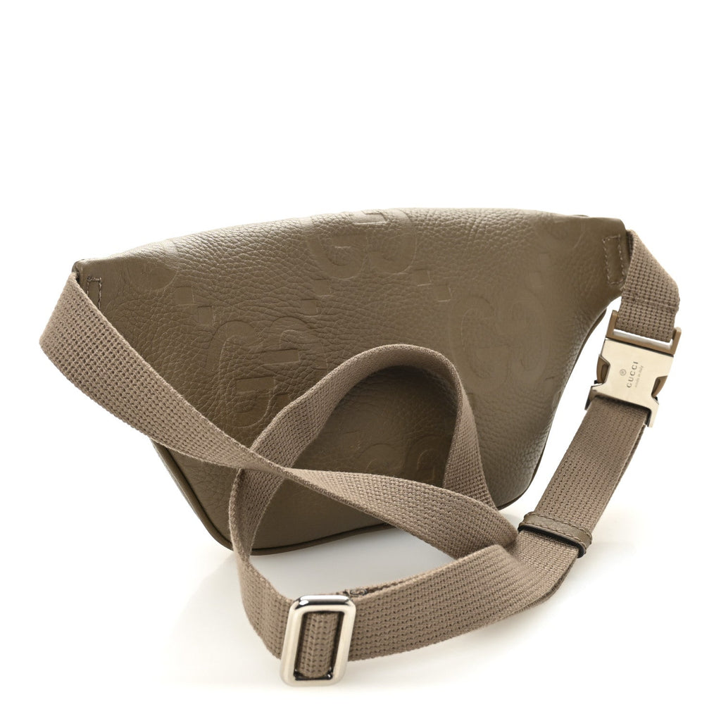 Gucci Piuma Calfskin Jumbo GG Embossed Small Belt Bag Good Taupe