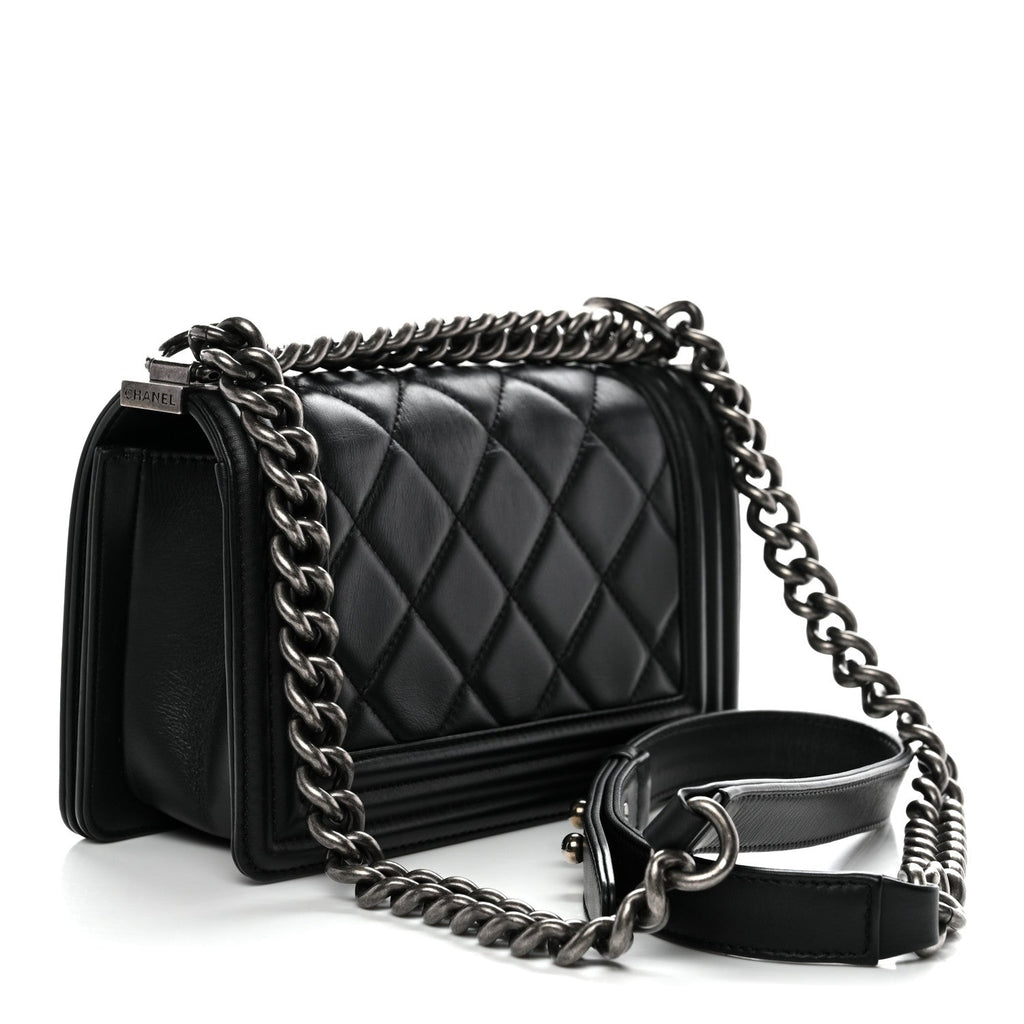 Chanel Calfskin Quilted Small Boy Flap Black