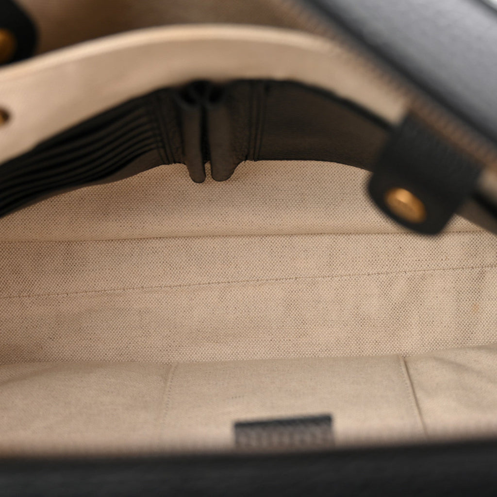 Gucci Dollar Calfskin GG Marmont Briefcase Black