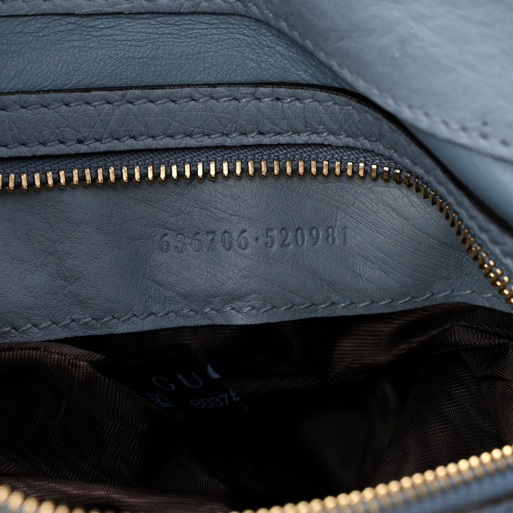 Gucci Snakeskin Ostrich Calfskin Small Jackie 1961 Hobo Blue Multicolor