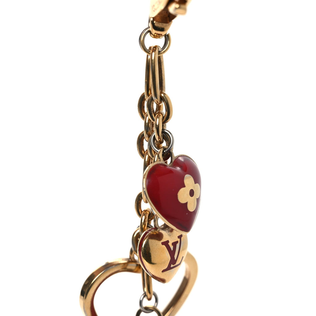 Louis Vuitton Coeurs Heart Bag Charm Key Holder Red