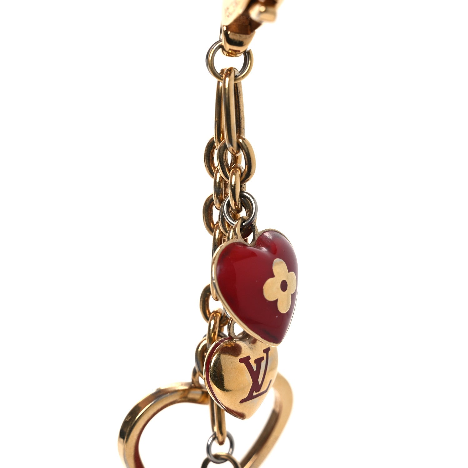 Louis Vuitton Coeurs Heart Bag Charm Key Holder Red