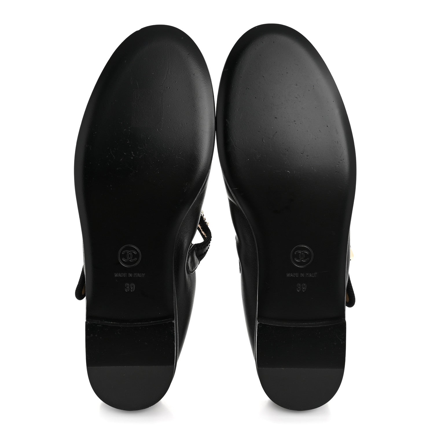 Lambskin Charm Mary Jane Flats 39 Black