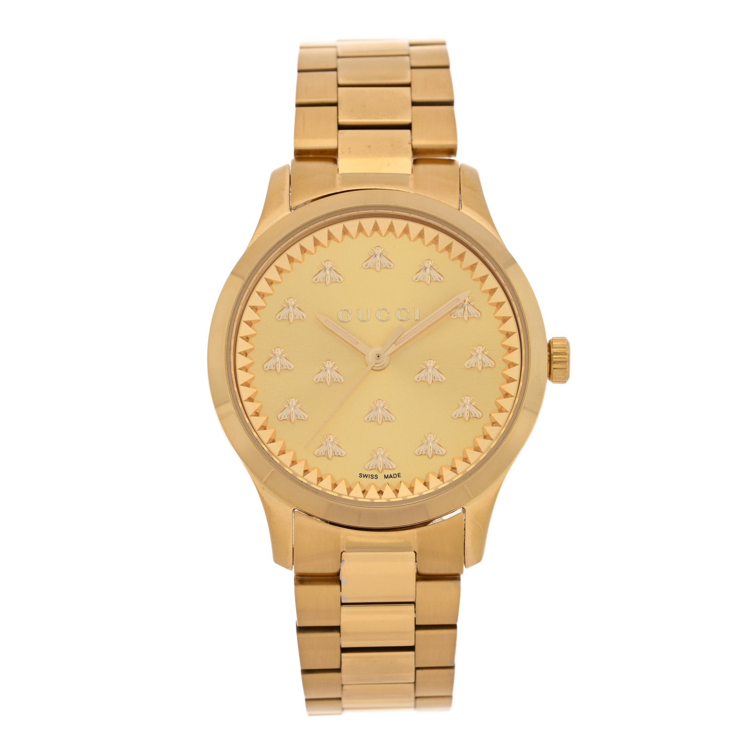 Gucci Stainless Steel 32mm G-Timeless Bee Quartz Watch Gold