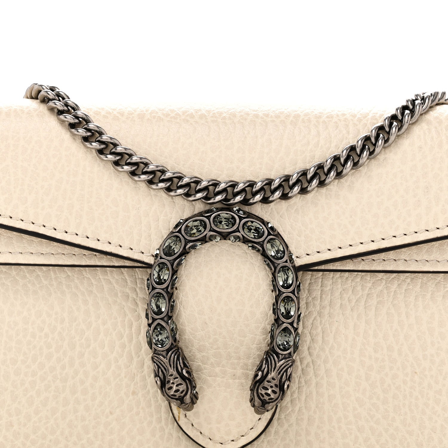Gucci Dollar Calfskin Crystal Super Mini Dionysus Shoulder Bag Mystic White Black Diamond