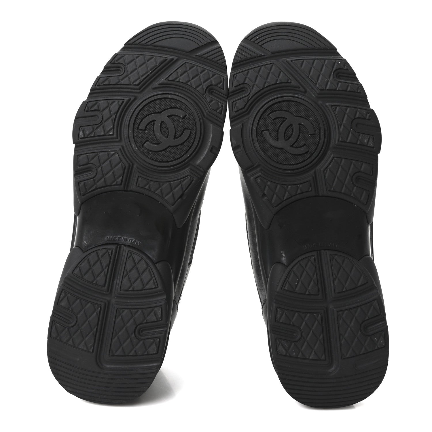 Lambskin Fabric CC Uniform Sneakers 38.5 Black