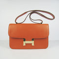 Hermes calf Leather Message Bag H020 orange golden