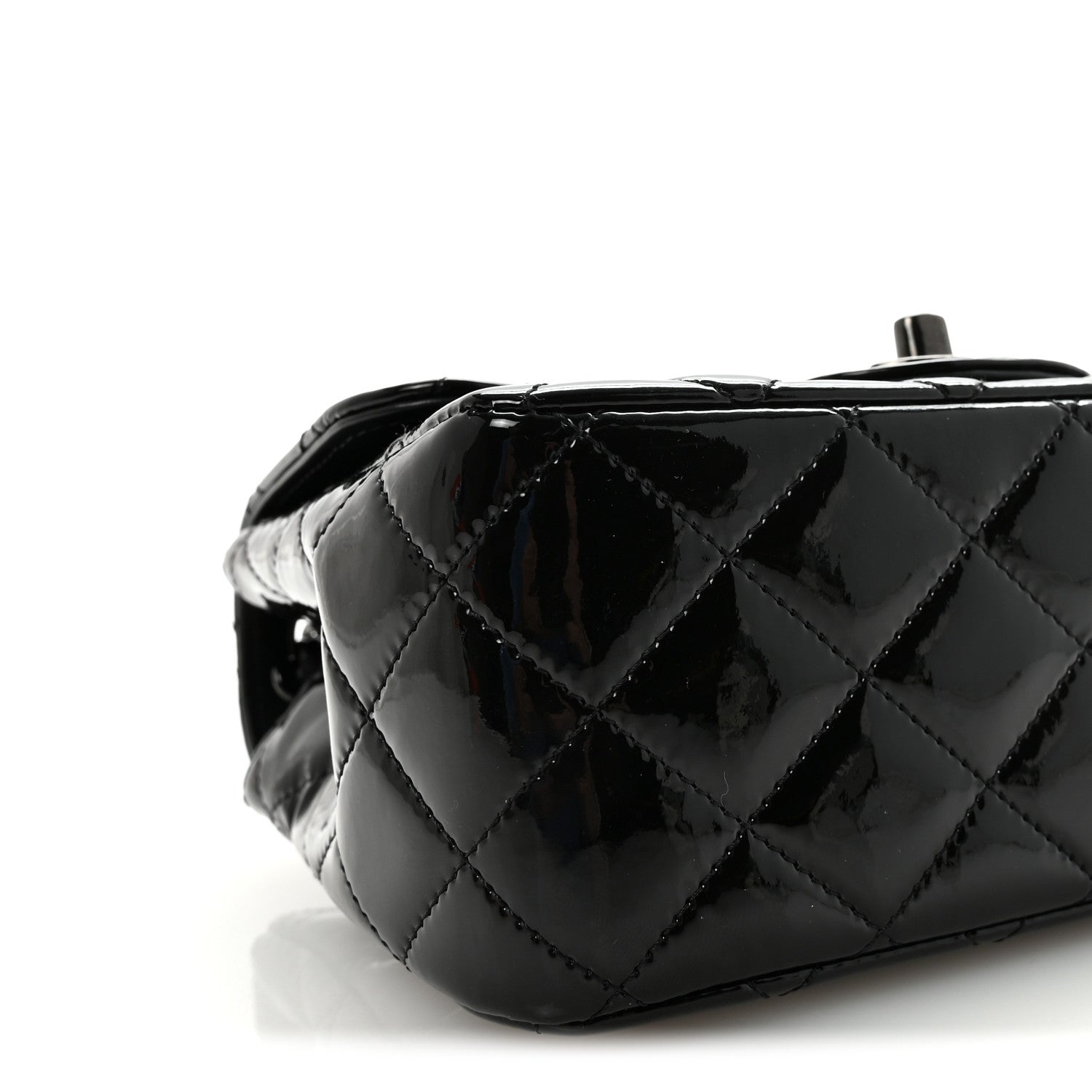 Chanel Patent Calfskin Quilted Mini Square Flap So Black