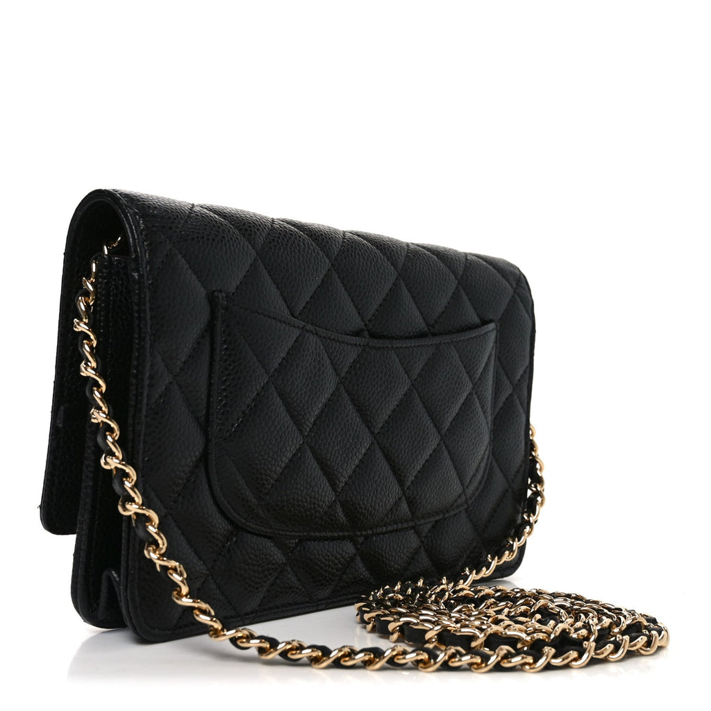 Chanel Caviar Quilted Wallet on Chain WOC Black