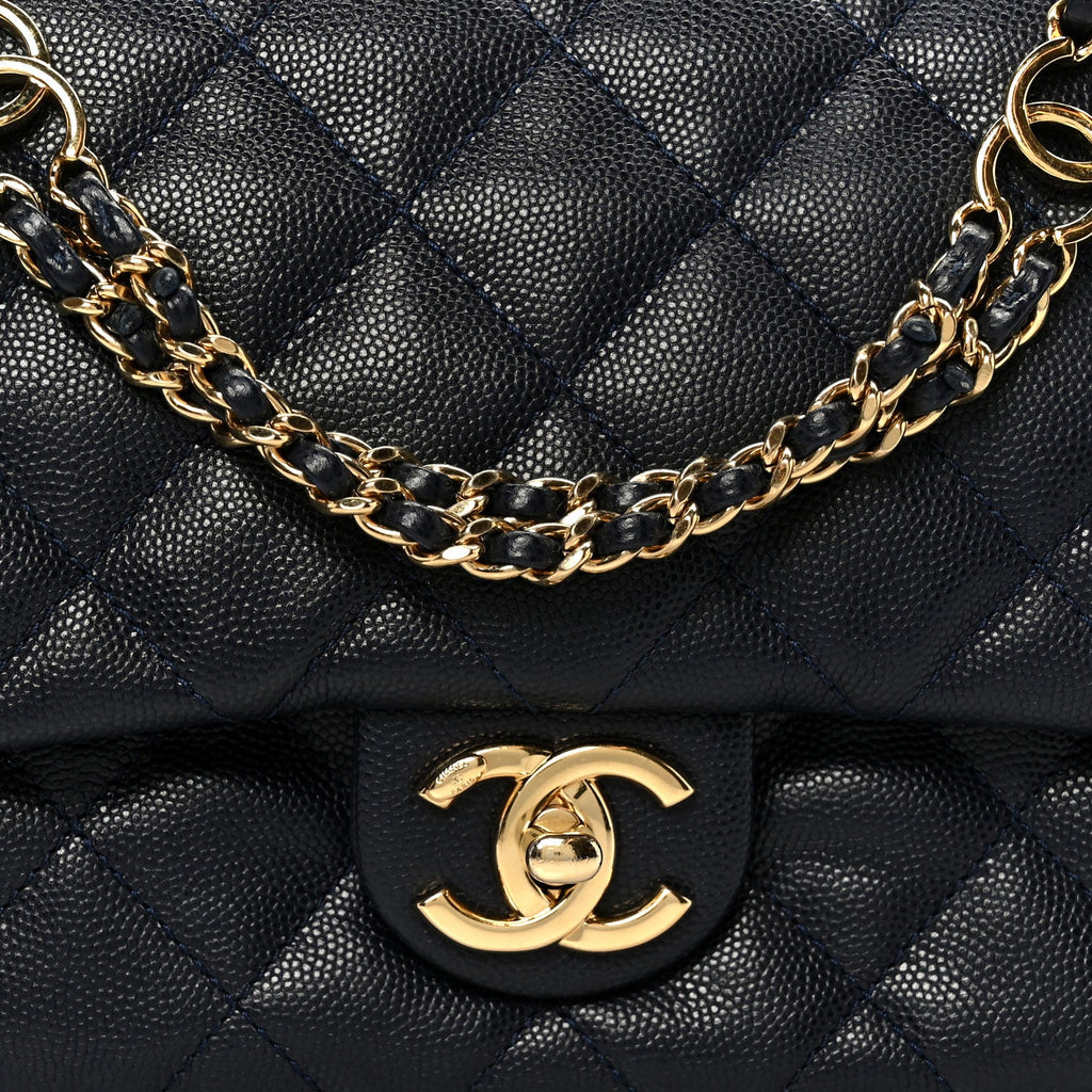 Chanel Caviar Quilted Small CC You Flap Navy