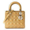 Christian Dior Patent Cannage Medium Lady Dior Beige