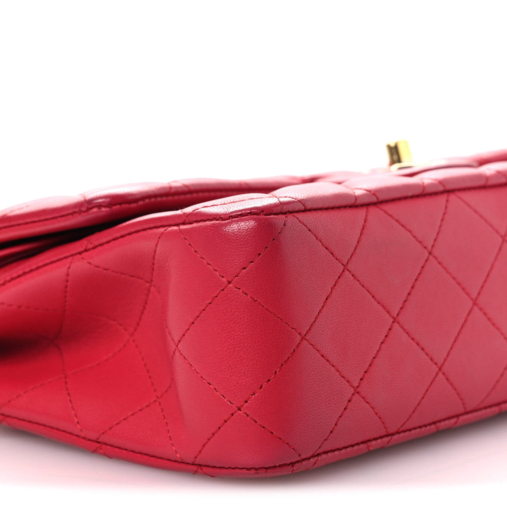 Chanel Lambskin Quilted Medium Double Flap Red