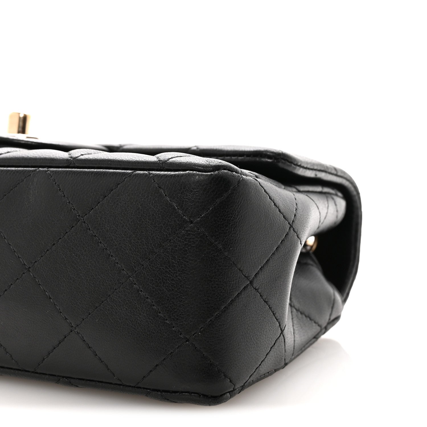 Chanel Lambskin Quilted Mini Rectangular Flap Black