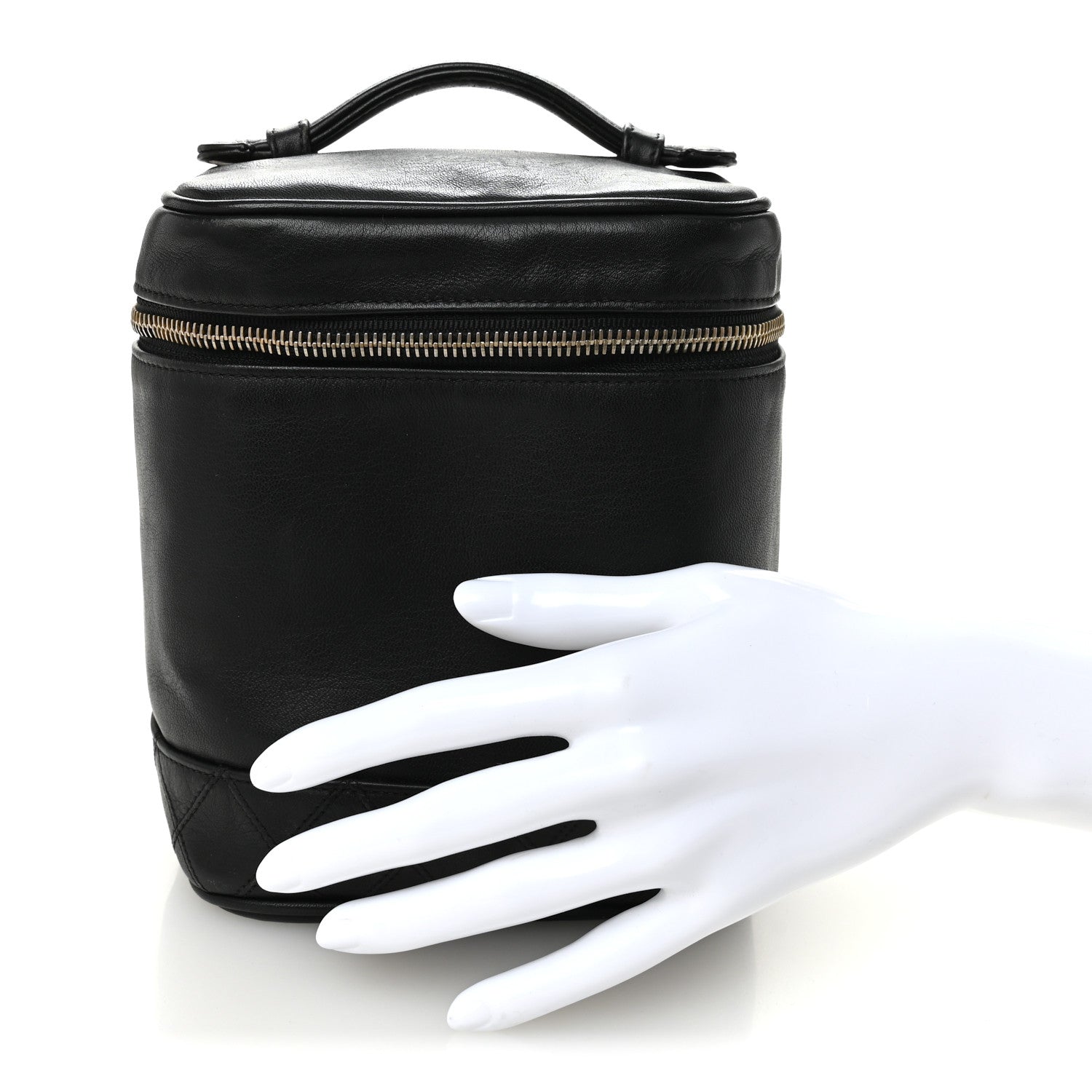 Calfskin Vanity Cosmetic Bag Black