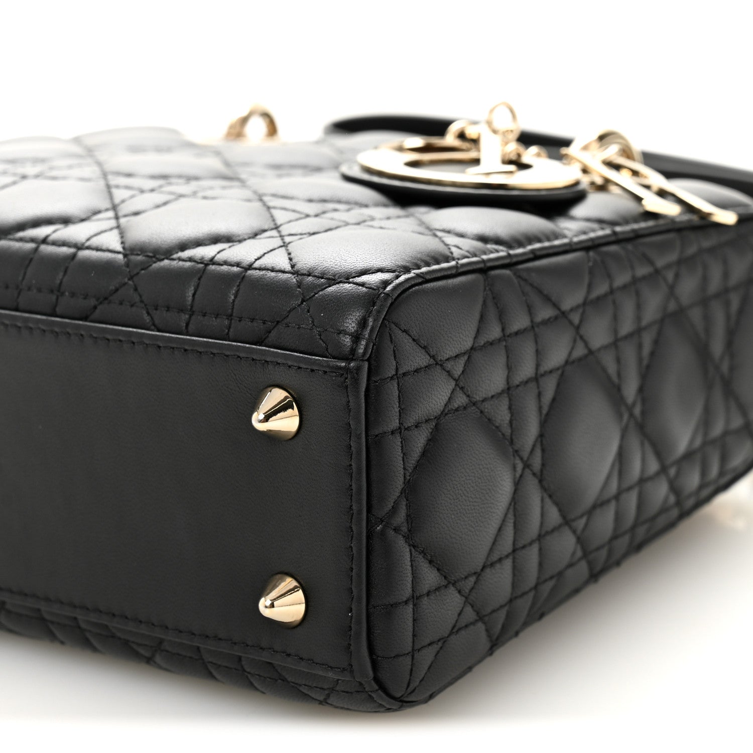 Christian Dior Lambskin Cannage Small My ABCDior Lady Dior Black