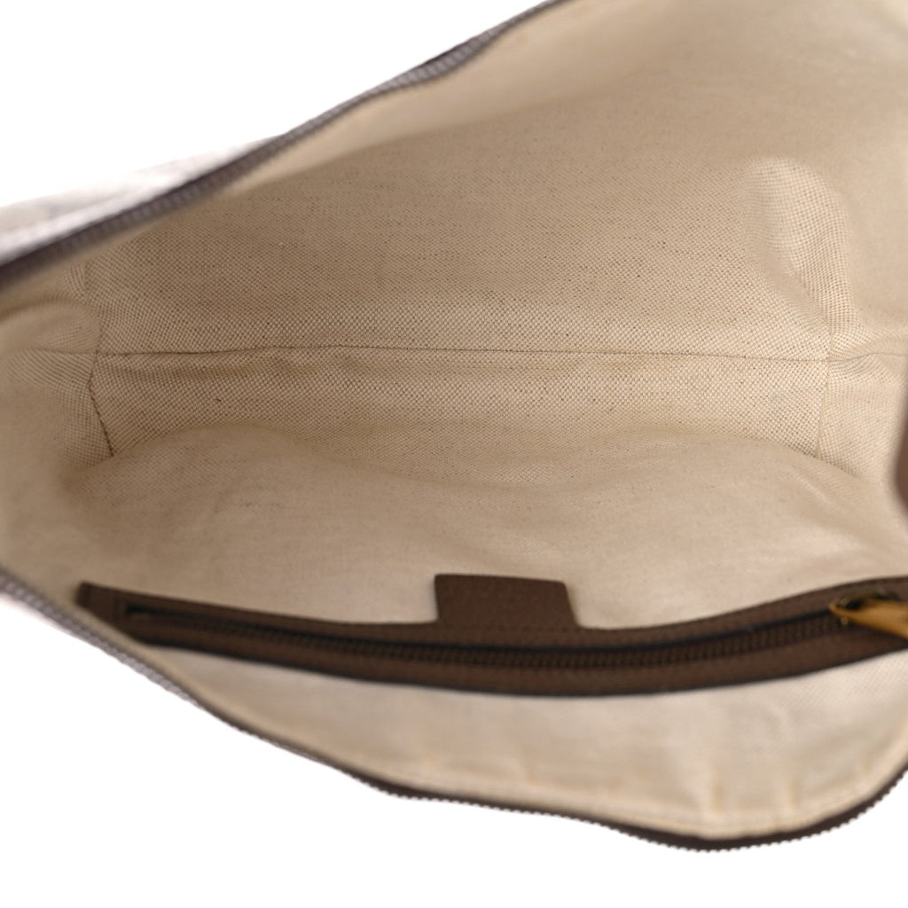Gucci GG Supreme Monogram Web Small Ophidia Half Moon Hobo Brown