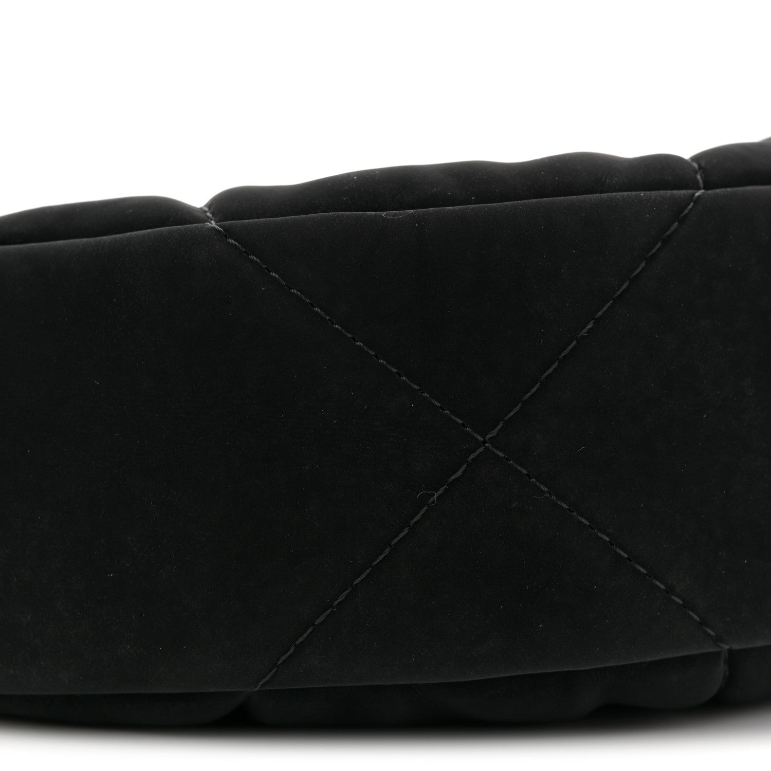 Chanel Velvet Effect Nylon Shiny Crumpled Calfskin Coco Neige Quilted Clutch With Chain Black