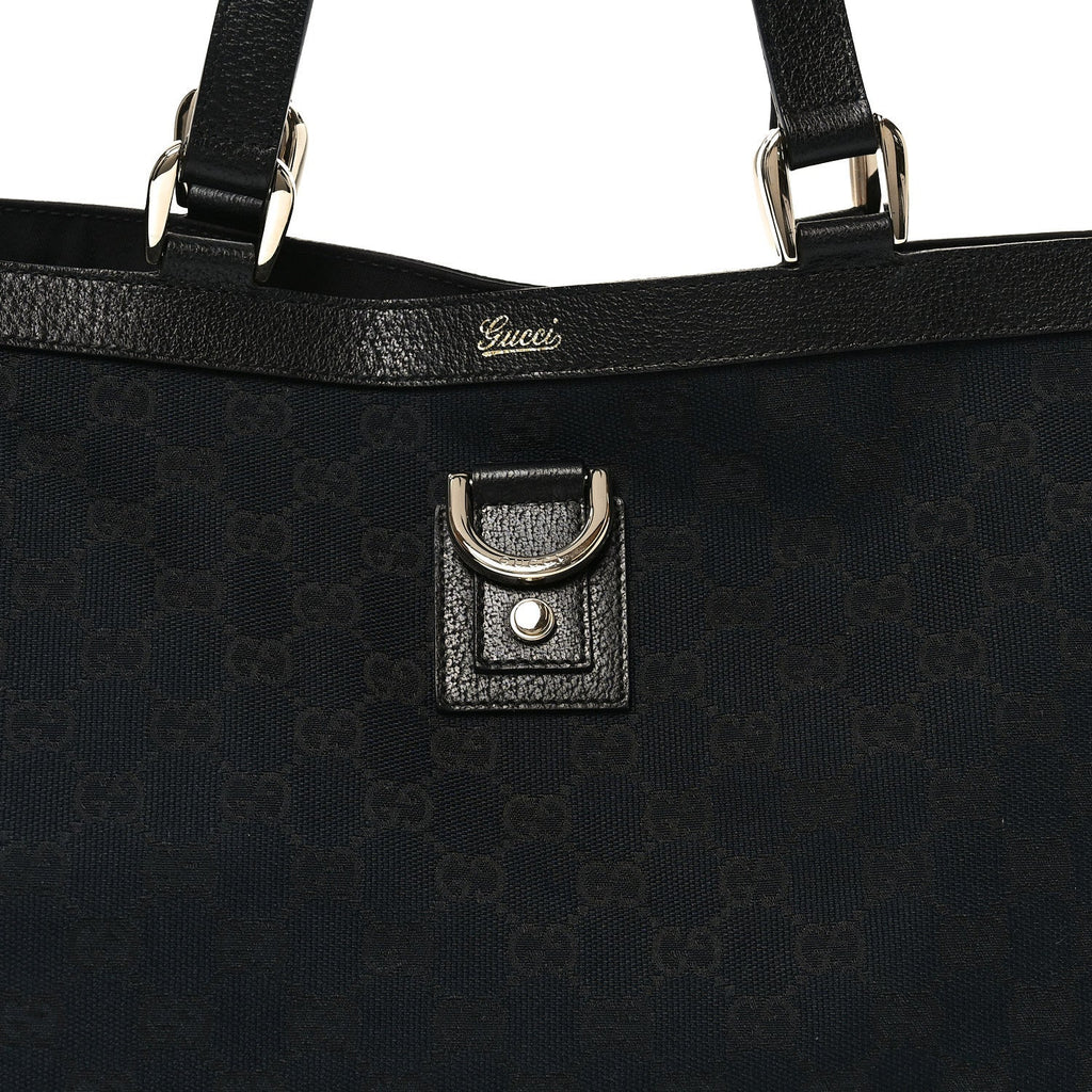 Gucci Monogram Large Abbey Tote Navy Black