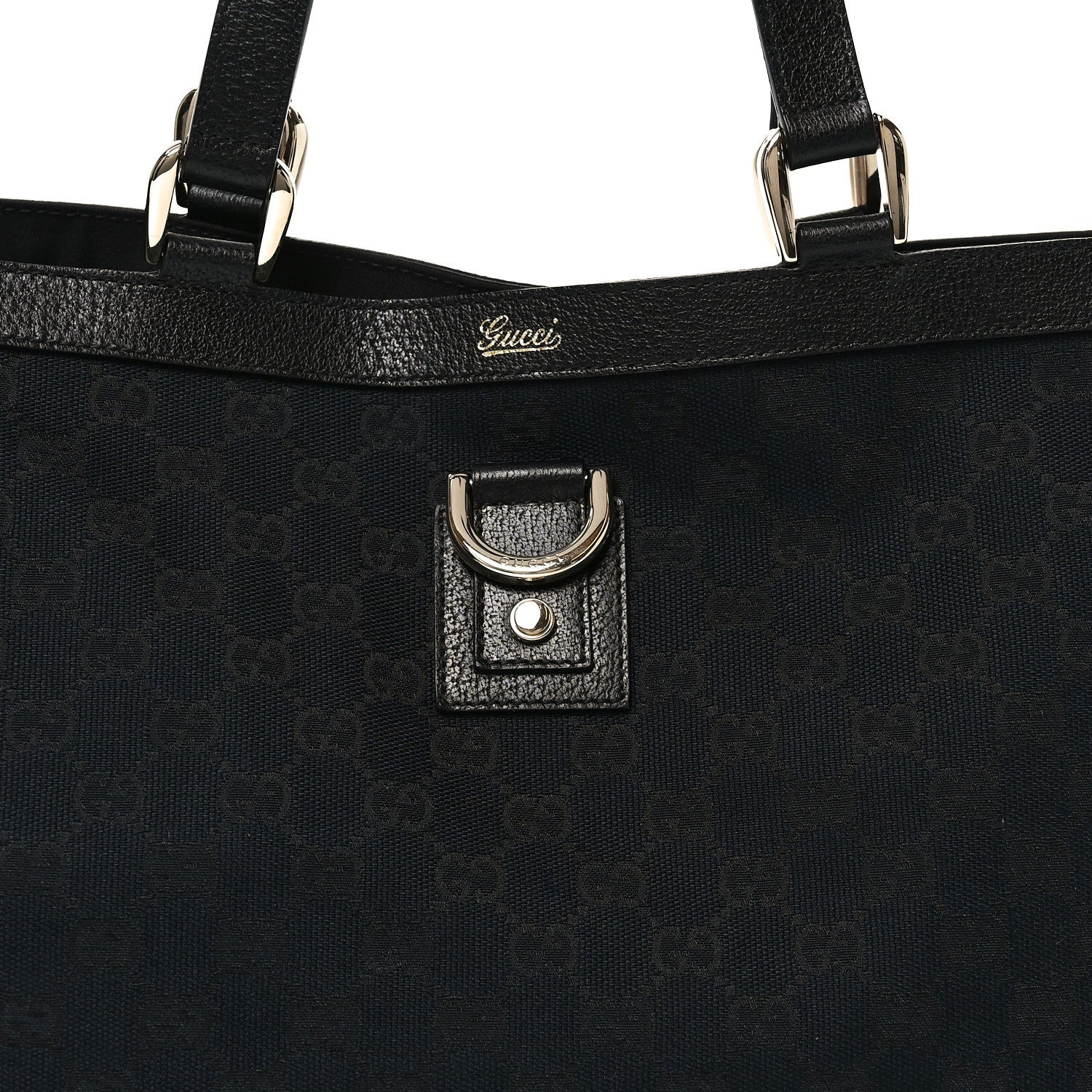 Gucci Monogram Large Abbey Tote Navy Black