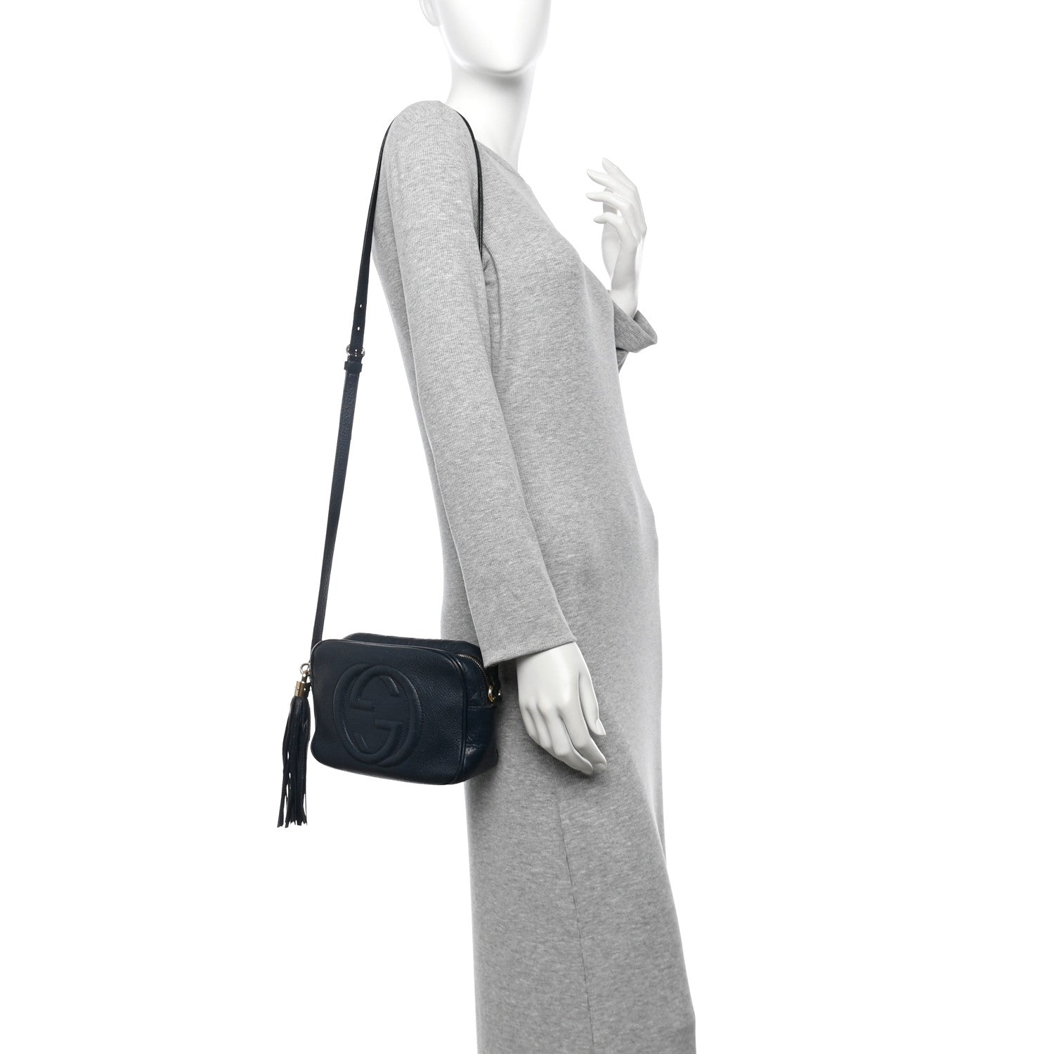 Gucci Pebbled Calfskin Small Soho Disco Bag Blue