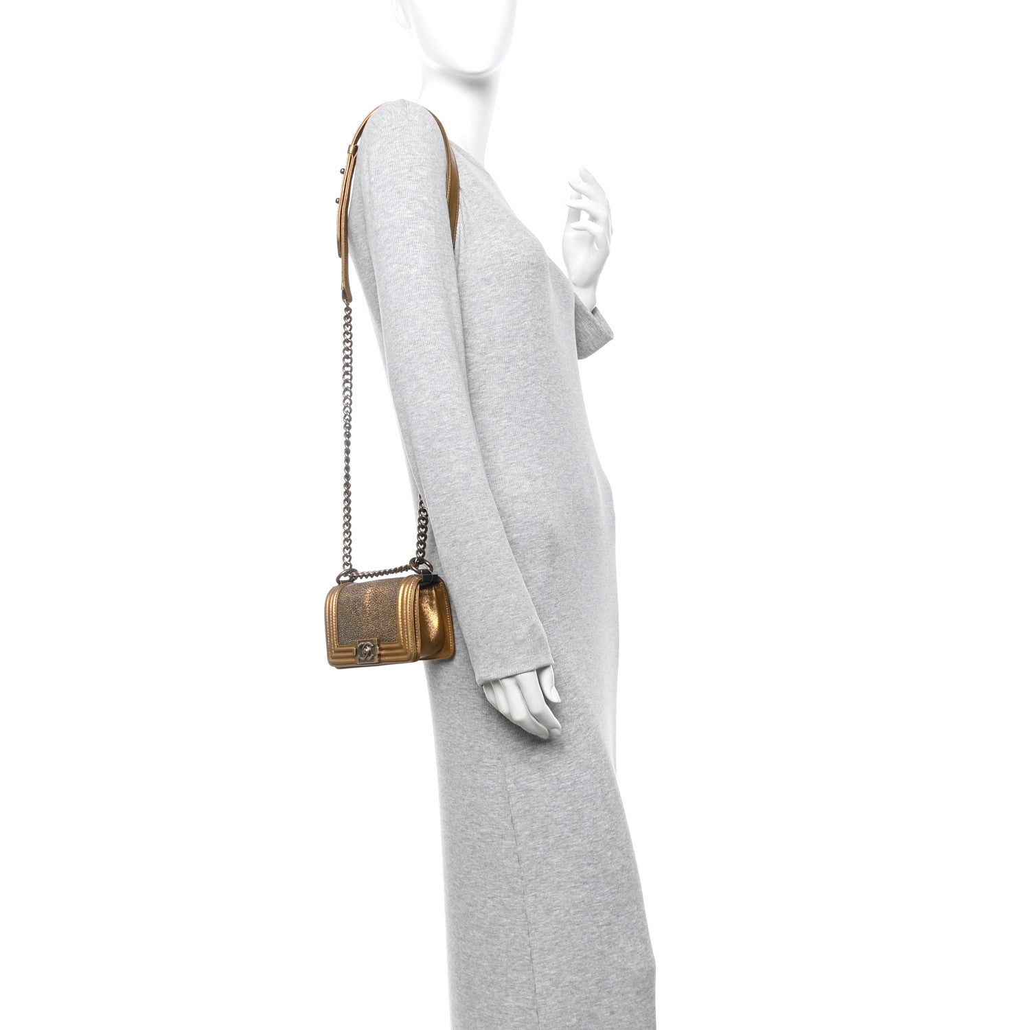 Chanel Galuchat Stingray Mini Boy Flap Gold