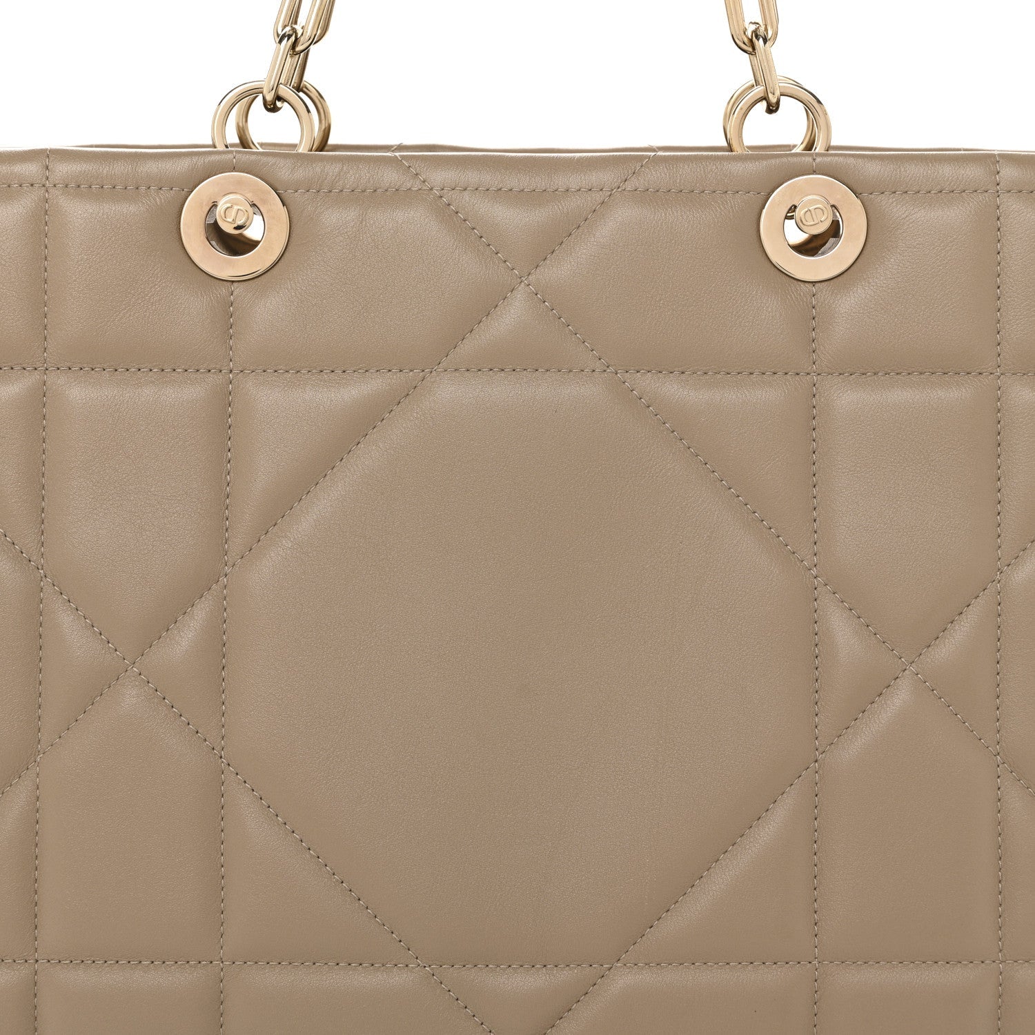 Christian Dior Calfskin Archicannage Medium Essential Tote Beige