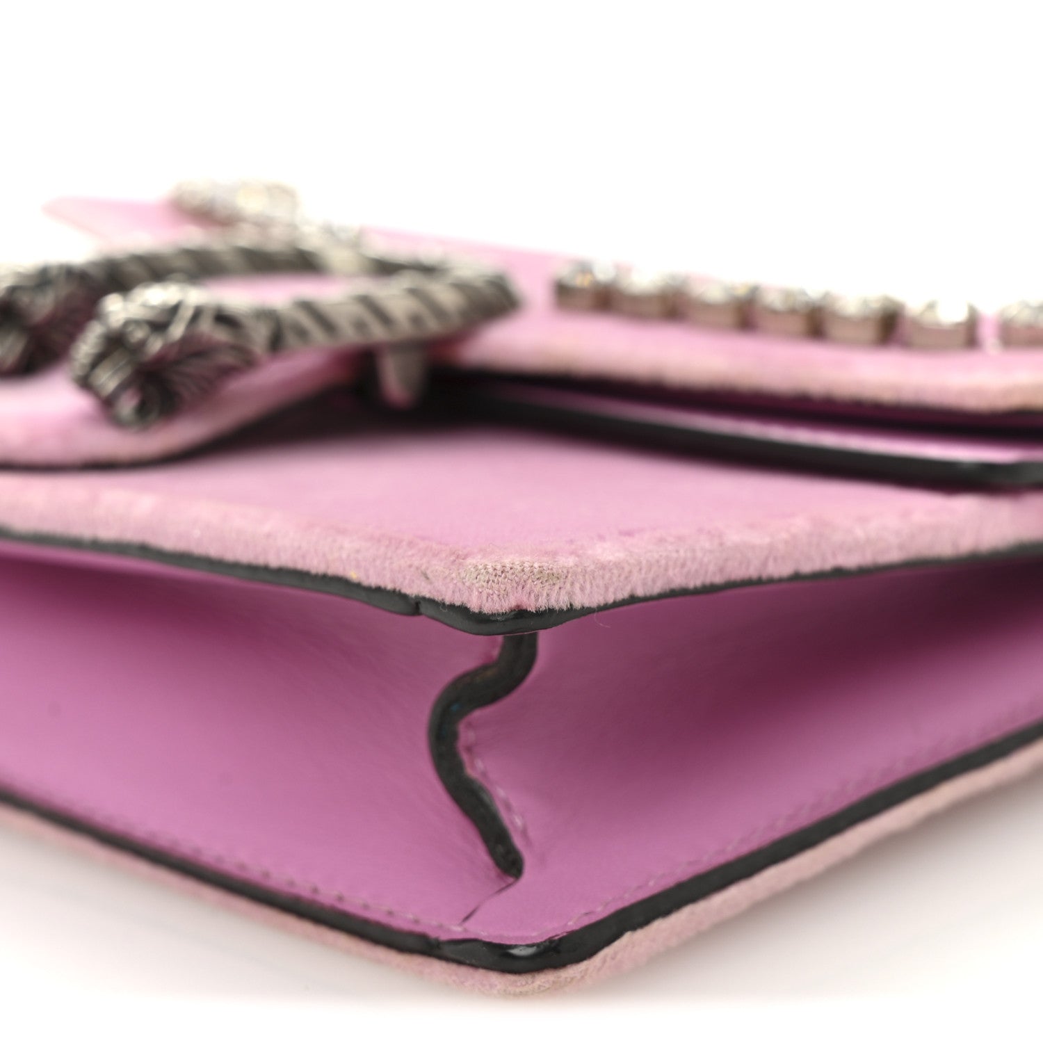 Gucci Velvet Crystal Super Mini Dionysus Shoulder Bag Malva