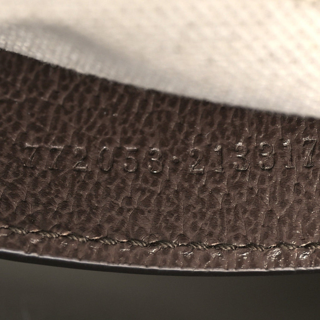 Gucci GG Supreme Monogram Textured Dollar Calfskin Web Mini Ophidia Top Handle Bowler Bag Beige Ebony New Acero