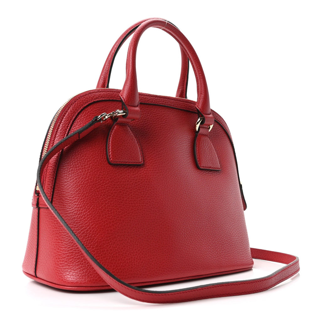Gucci Dollar Calfskin Small GG Charm Dome Bag Red