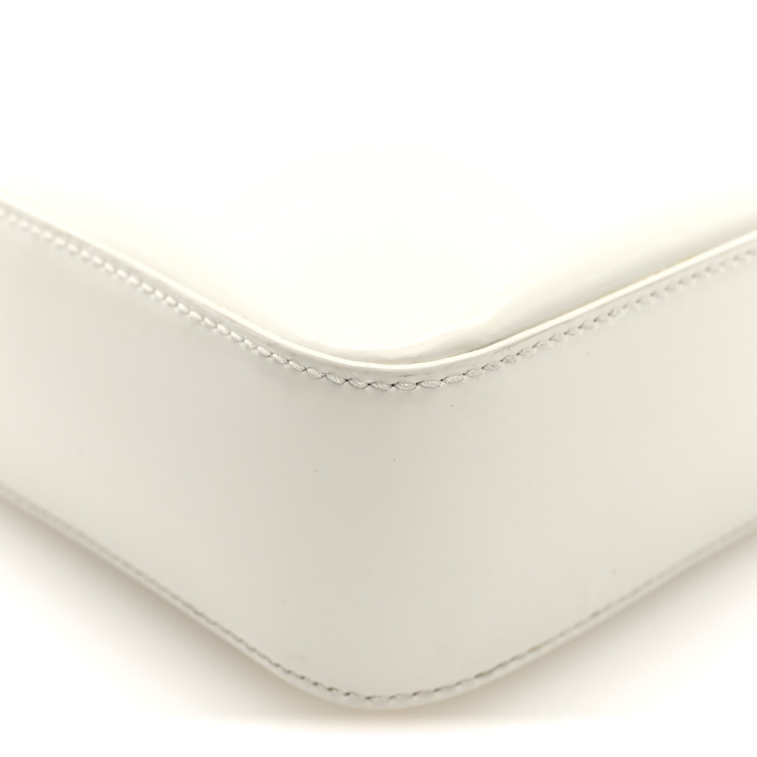 Prada Spazzolato Triangle Small Double Handle Crossbody Tote White