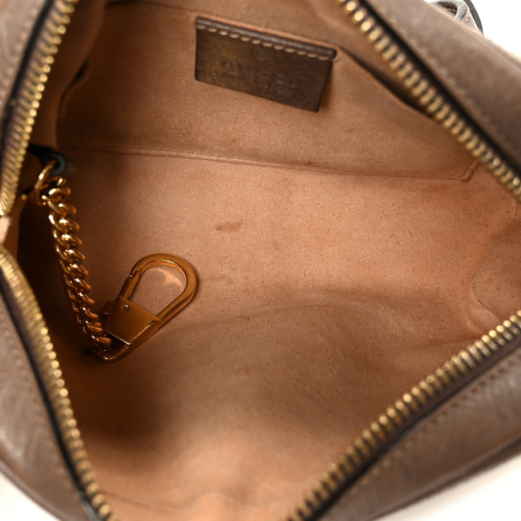 Gucci GG Supreme Monogram Web Mini Ophidia Shoulder Bag Brown