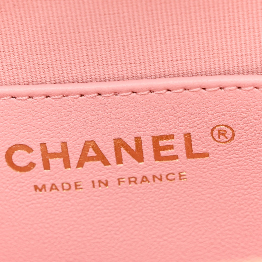 Chanel Lambskin Quilted Large CC In Love Heart Bag Light Pink
