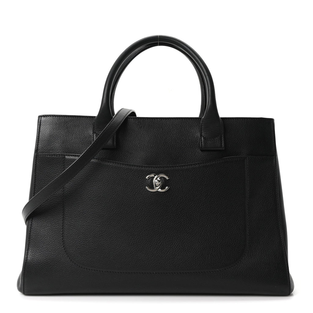 Chanel Grained Calfskin Medium Neo Executive Shopper Tote Black