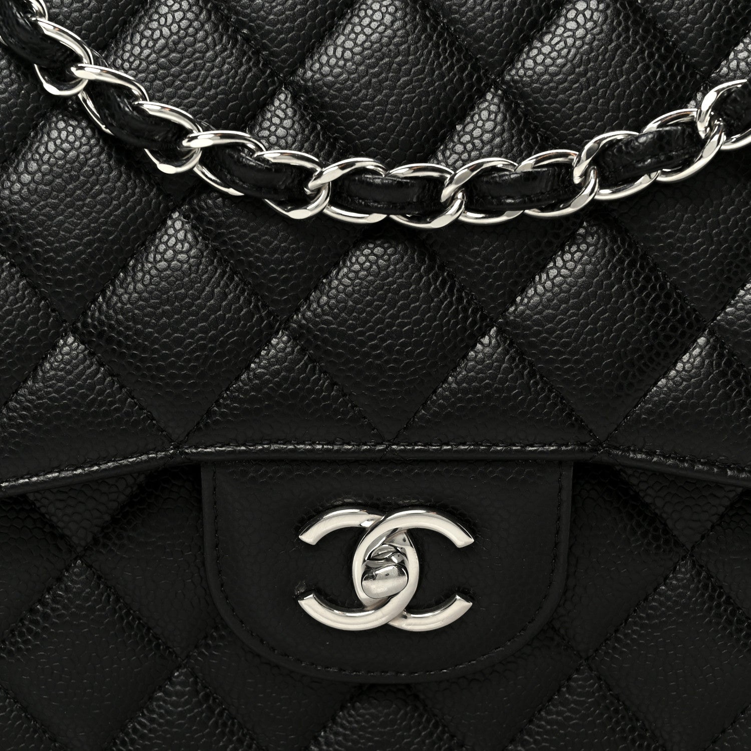 Chanel Caviar Quilted Jumbo Double Flap Black