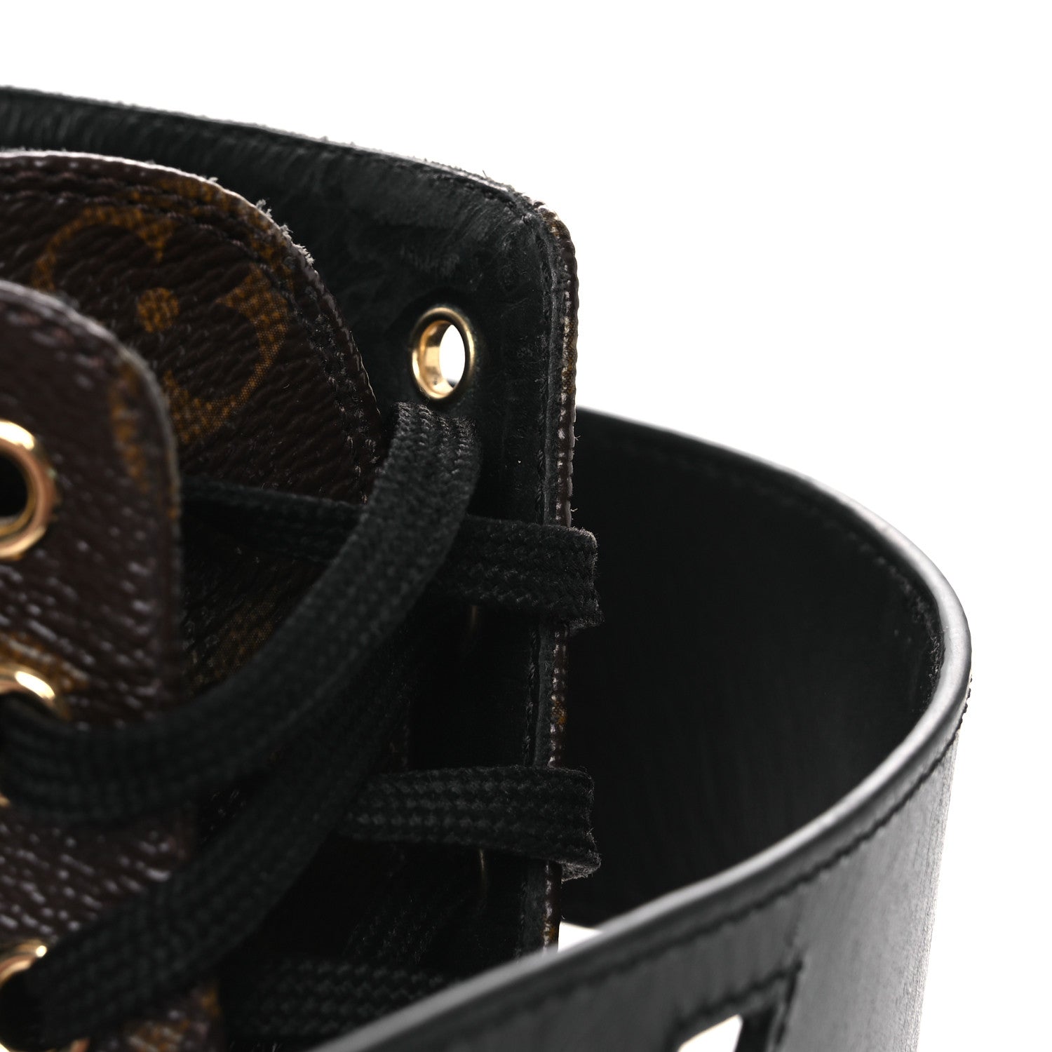 Louis Vuitton Calfskin Monogram Wonderland Flat Ranger Boots 36.5 Black