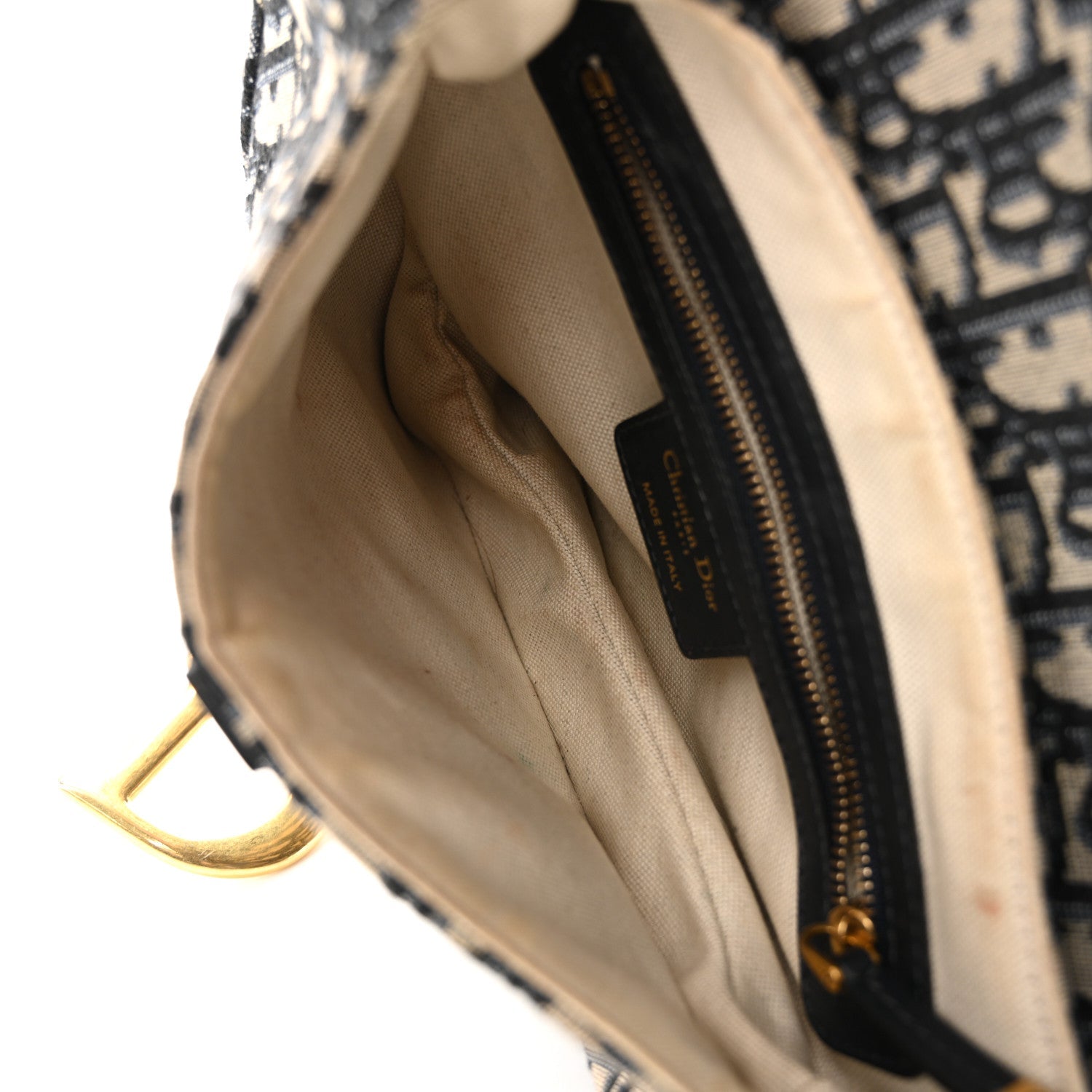 Christian Dior Oblique Saddle Bag Blue