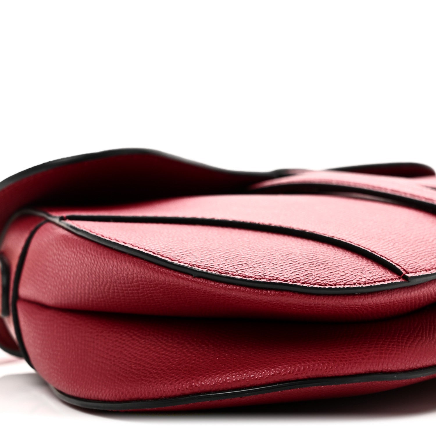 Christian Dior Grained Calfskin Saddle Bag Red