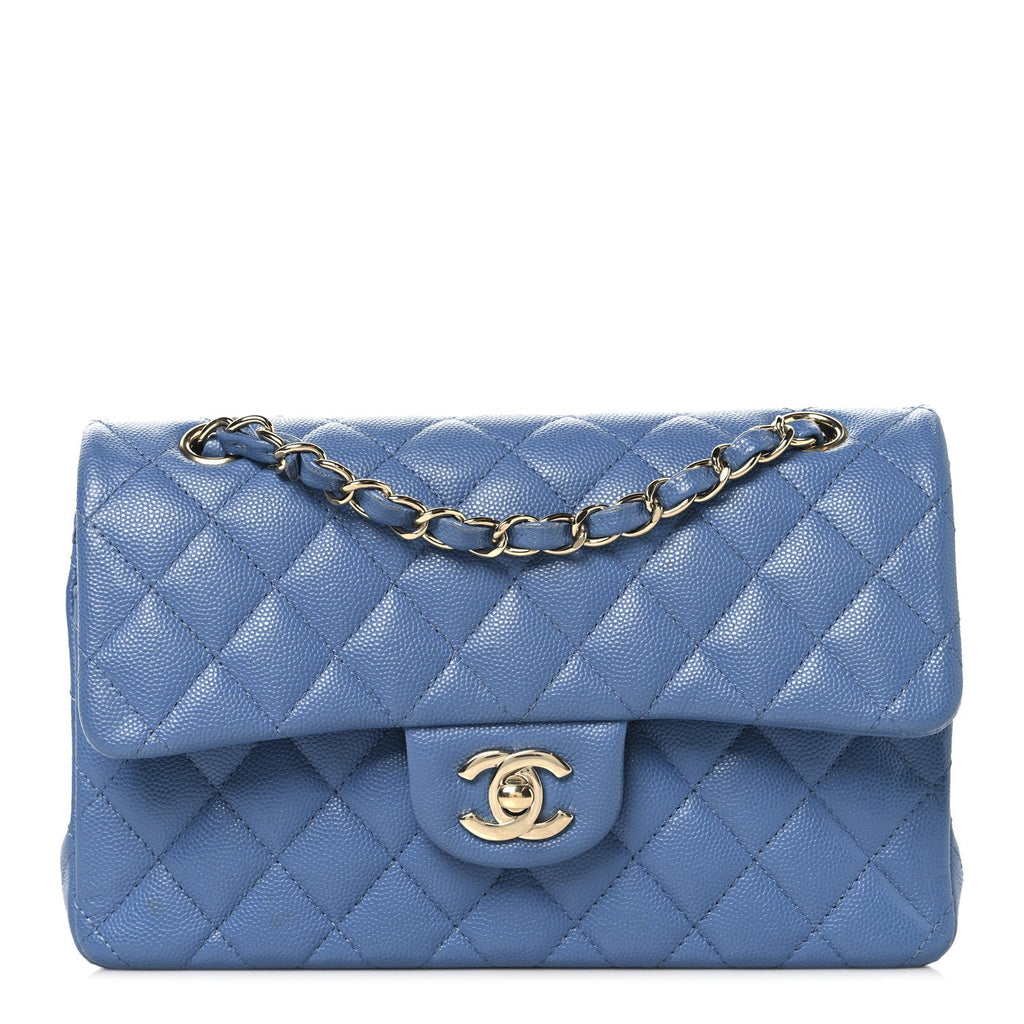 Chanel Caviar Quilted Small Double Flap Blue