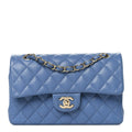 Chanel Caviar Quilted Small Double Flap Blue