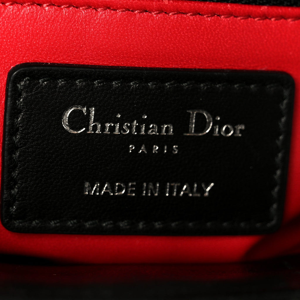 Christian Dior Lambskin Cannage Mini Lady Dior Black